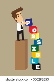 business man sort box text as possible. vector