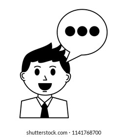business man with speech bubble