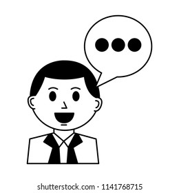 business man with speech bubble