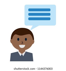 business man with speech bubble