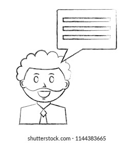 business man with speech bubble
