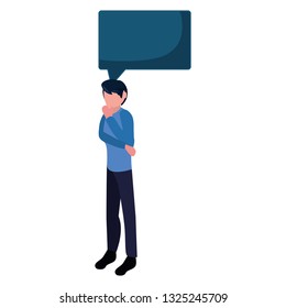 business man and speech bubble