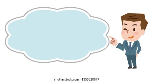 Business man with speech bubble