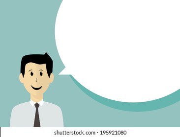 Business Man With Speech Bubble