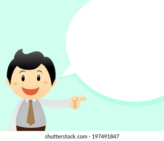 Business man with speech bubble