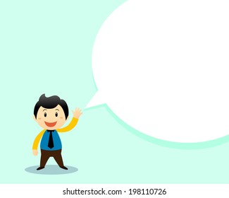 Business man with speech bubble