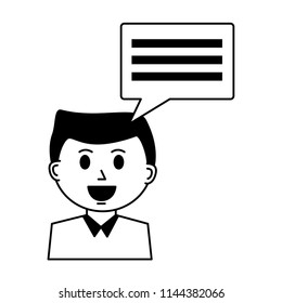 business man and speech bubble communication