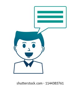 business man and speech bubble communication