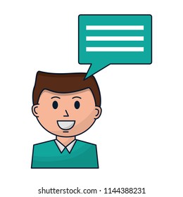 business man and speech bubble communication