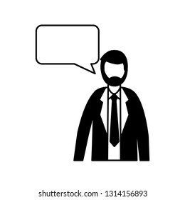 business man speech bubble talk