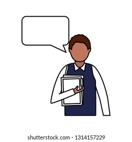 business man speech bubble talk