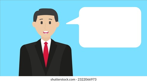 Business man speech bubble talk