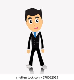 Business man stand up cartoon vector. 