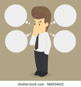 business man standing consider something. vector