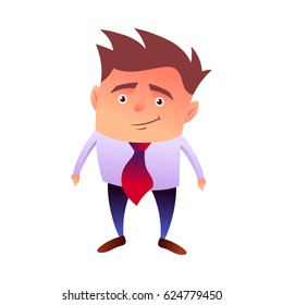 Business man standing. Flat style modern vector illustration isolated on white background.