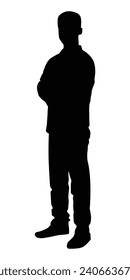 Business man standing full length silhouette illustration