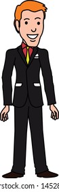 a business man standing looking at front
