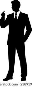 business man standing silhouette isolated