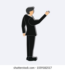 Business man standing vector . Creative idea design for brochure, web page, mobile app. Vector illustration for your project.