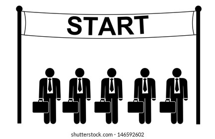 Business man at the start