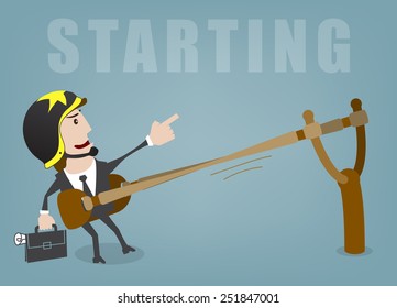 Business man start up success vector illustration svg
