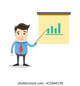 business man with statistic