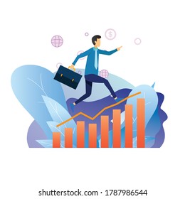 Business Man Steps Stairs Successful Point Stock Vector (Royalty Free ...