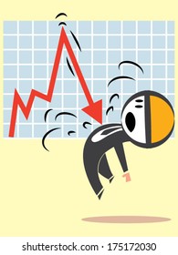 Business man with stock down