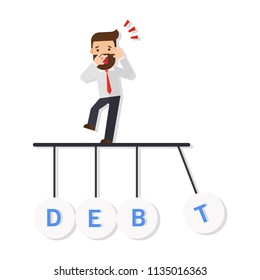 business man stress out debt time due