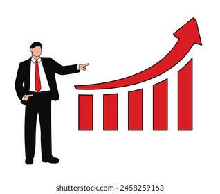 Business man success in business, career opportunity or business growth to reach target concept