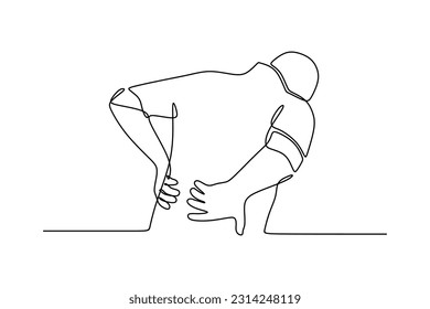 business man suffering from backache one line continuous single line art