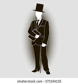 business man in suit with hat