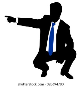 business man in a suit pointing with his finger