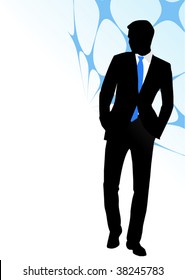 Business man - suit, skin, pants, tie and shirt can all be color customized