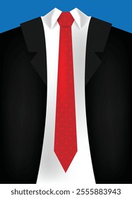 Business Man Suit with Tie Realistic. People and formal work wear concept vector art