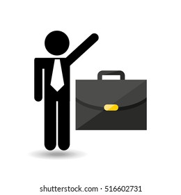 business man suitcase icon design vector illustration eps 10