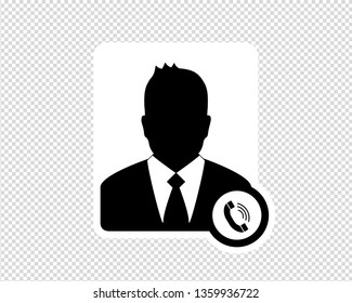 Business Man, Support Icon, Avatar Icon - Vector Illustration Isolated On Transparent Background