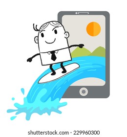 Business man surf