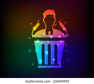 Business man symbol,rainbow vector