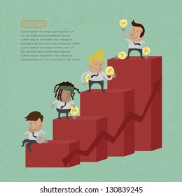 Business man symbols of graph progress  , eps10 vector format