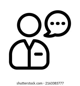 business man talking icon or logo isolated sign symbol vector illustration - high quality black style vector icons
