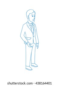 Business Man Talking Side View