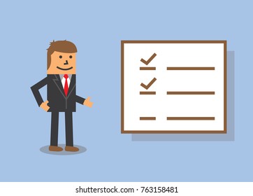business man with task list