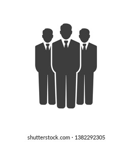 Business man with team icon vector