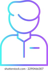 Business man Teamwork and Management icon with blue duotone style. person, human, manager, avatar, worker, profile, male. Vector illustration