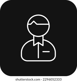 Business man Teamwork and Management icon with black filled line style. person, human, manager, avatar, worker, profile, male. Vector illustration