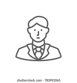 Business man thin icon vector