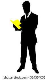 business man thinking about a contract working with papers reading documents in hand