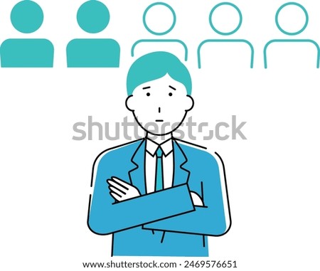 Business man thinking about lack of working people