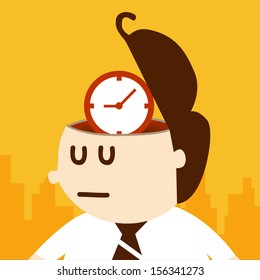 Business man thinking about time, EPS10 vector format